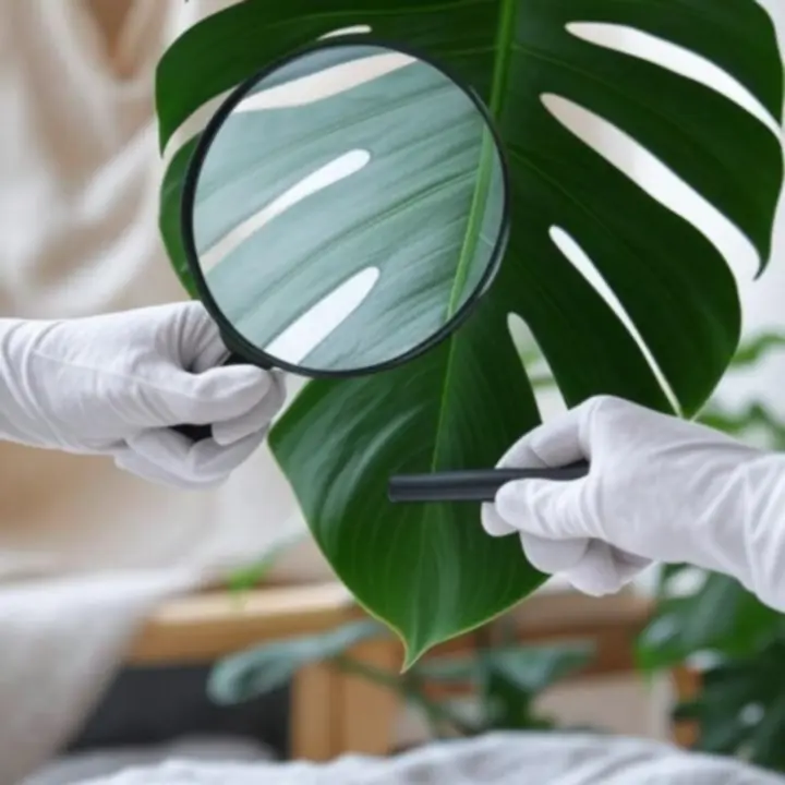 Inspekcja liści pod kątem występowania szkodników