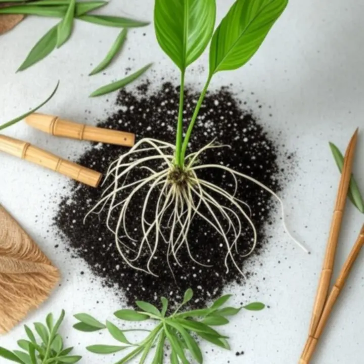 Proces przesadzania rośliny do nowej doniczki z świeżym podłożem