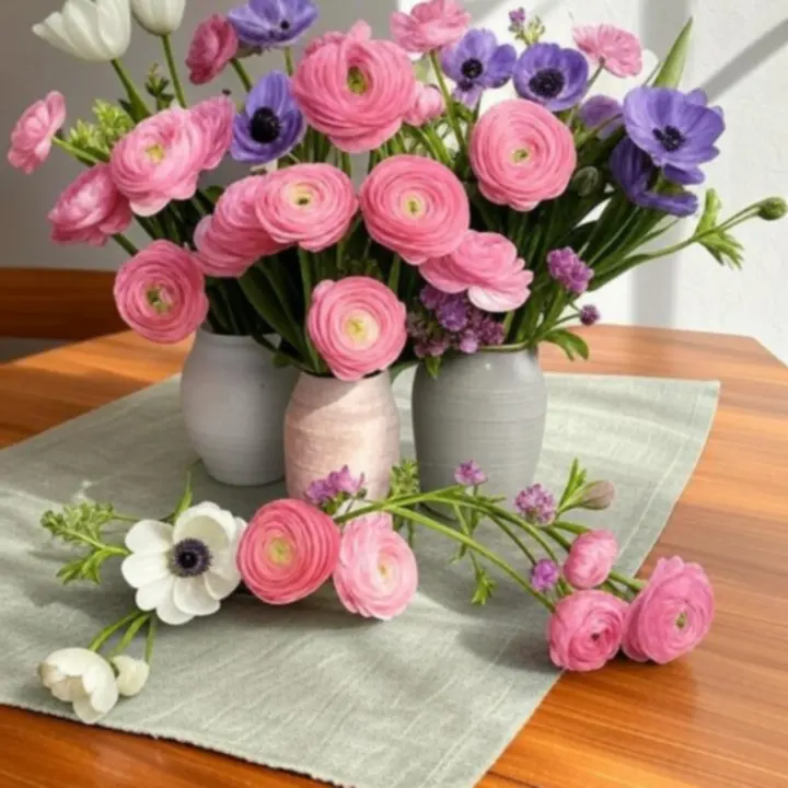 Sezonowa kolekcja wiosennych roślin i kwiatów w pastelowych odcieniach